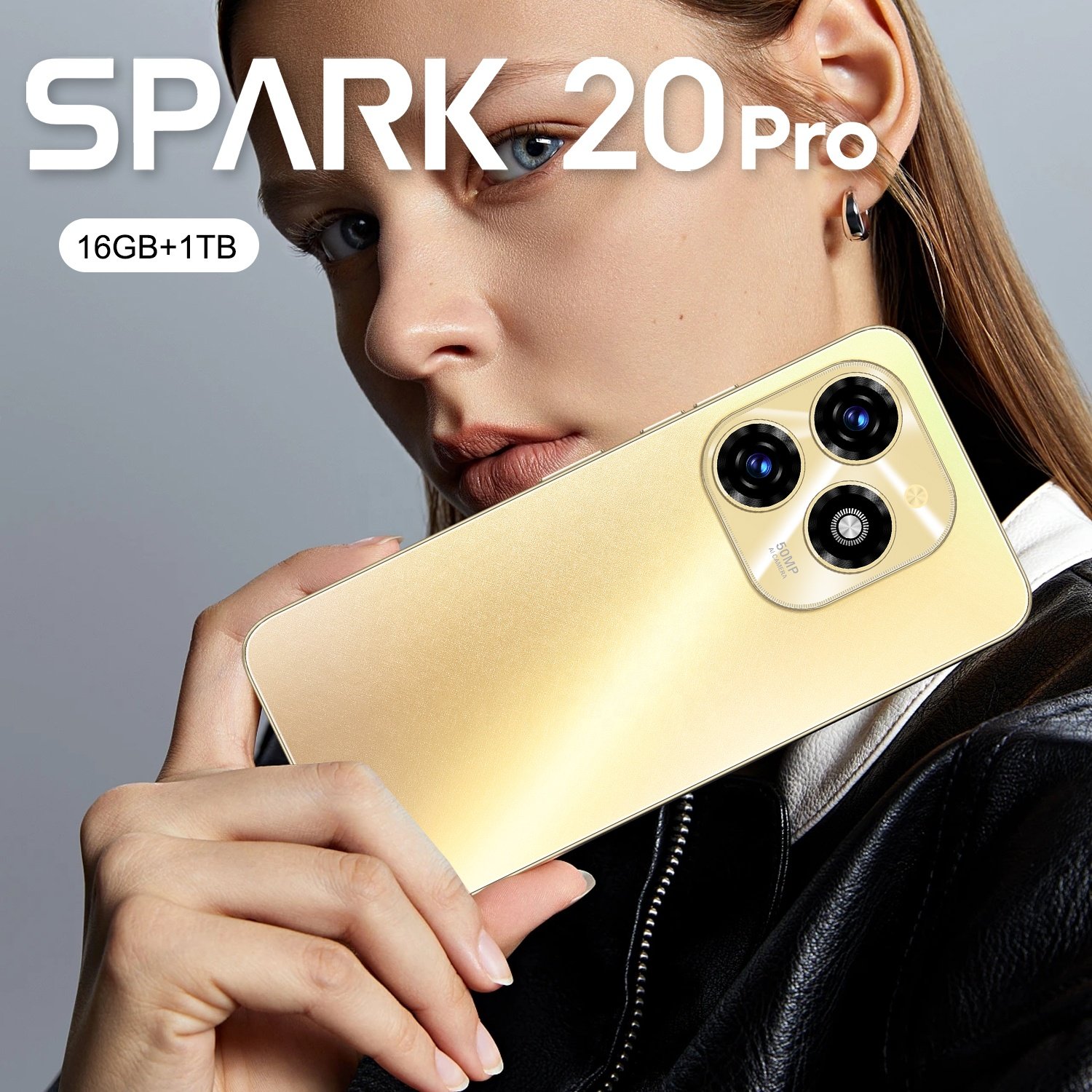 2024 New Smartphone 7.3 Inch Spark 20 Pro 16GB+1TB mobile phones Android 13 HD Camera Mobile Phone 5G Cellphone